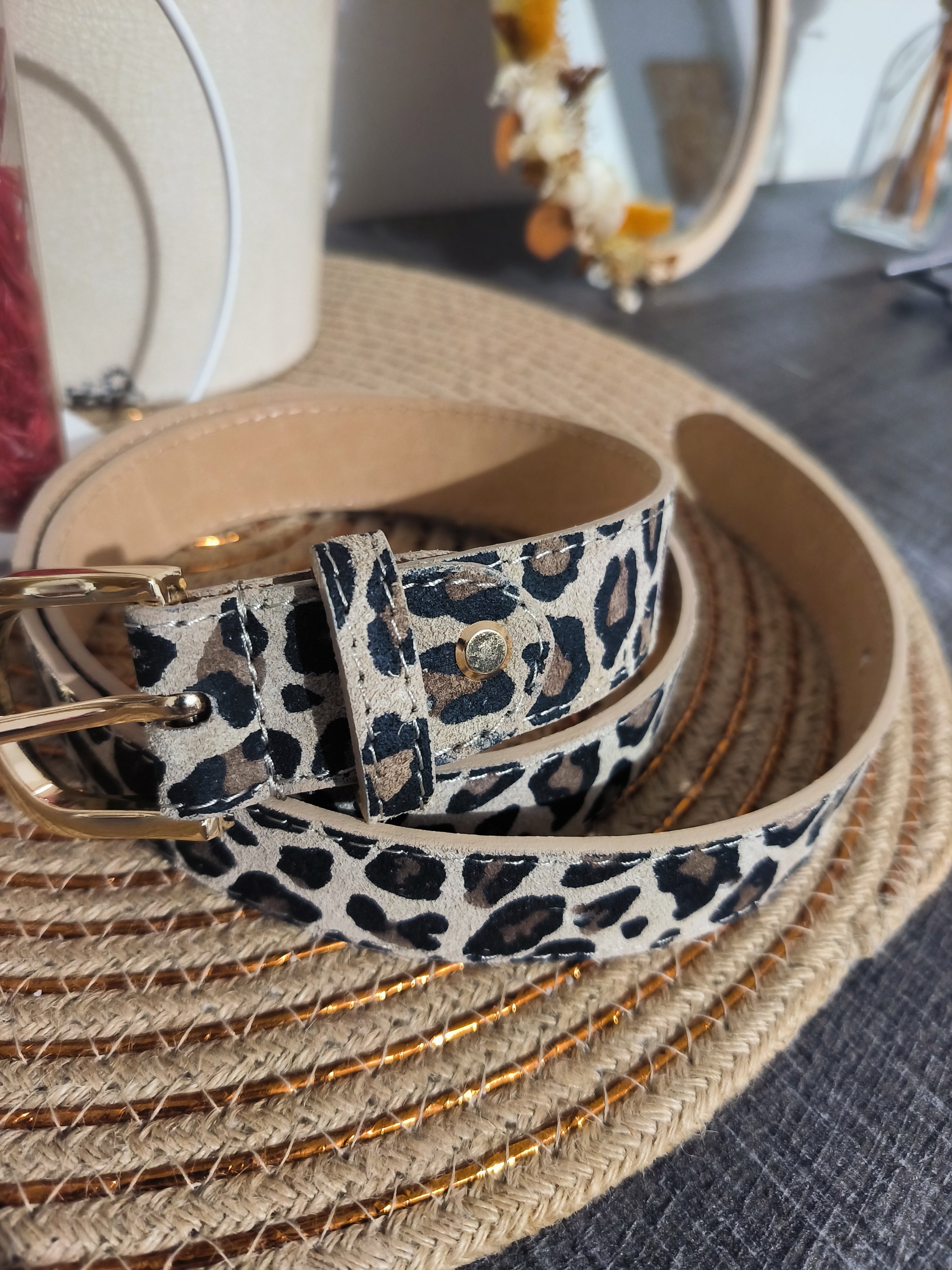 Ceinture cuir AXIS - Léopard