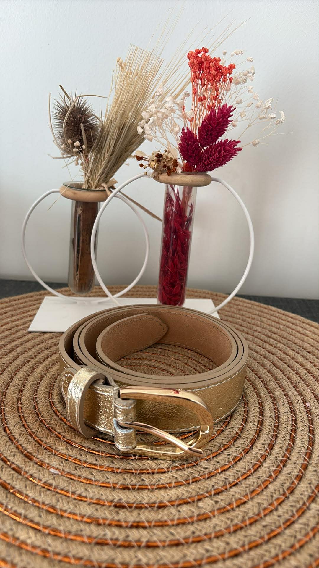 Ceinture cuir AXIS - Or